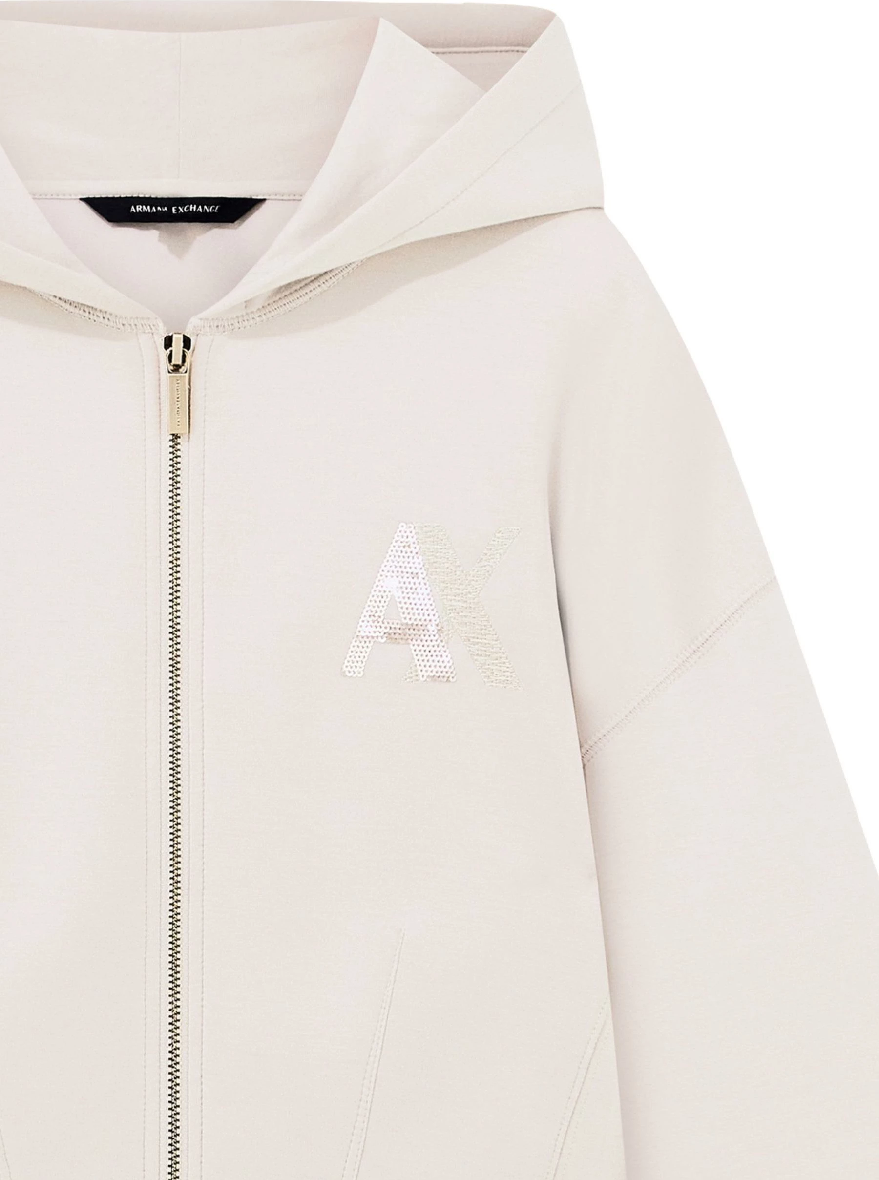 Duks me kapuç për femra Armani Exchange XW002861 AF13397, bezhë e çelët [Madhësia: XS]