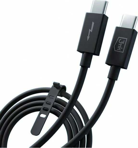 Kabllo Thunderbolt 3MK Hyper Thunderbolt USB4 1 m 240W 8K/60Hz Thunderbolt 4, e zezë