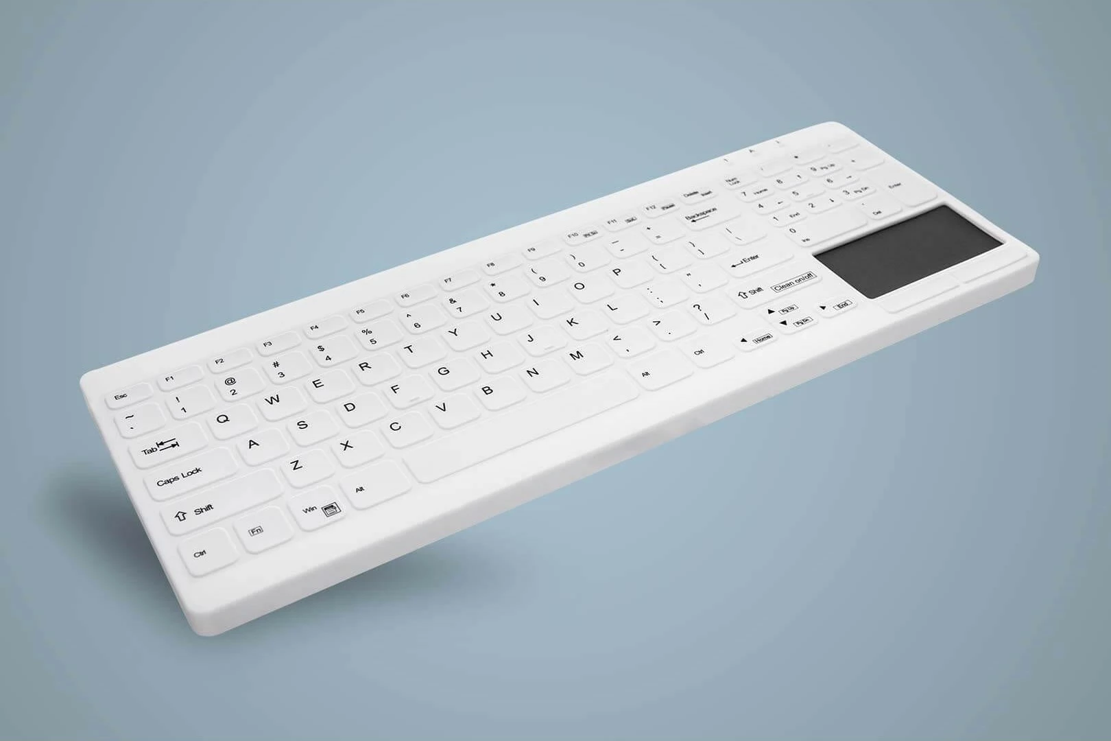 Tastierë Cherry AKTIVE KEY Hygiene Compact me touchpad, ultraflat, e bardhë