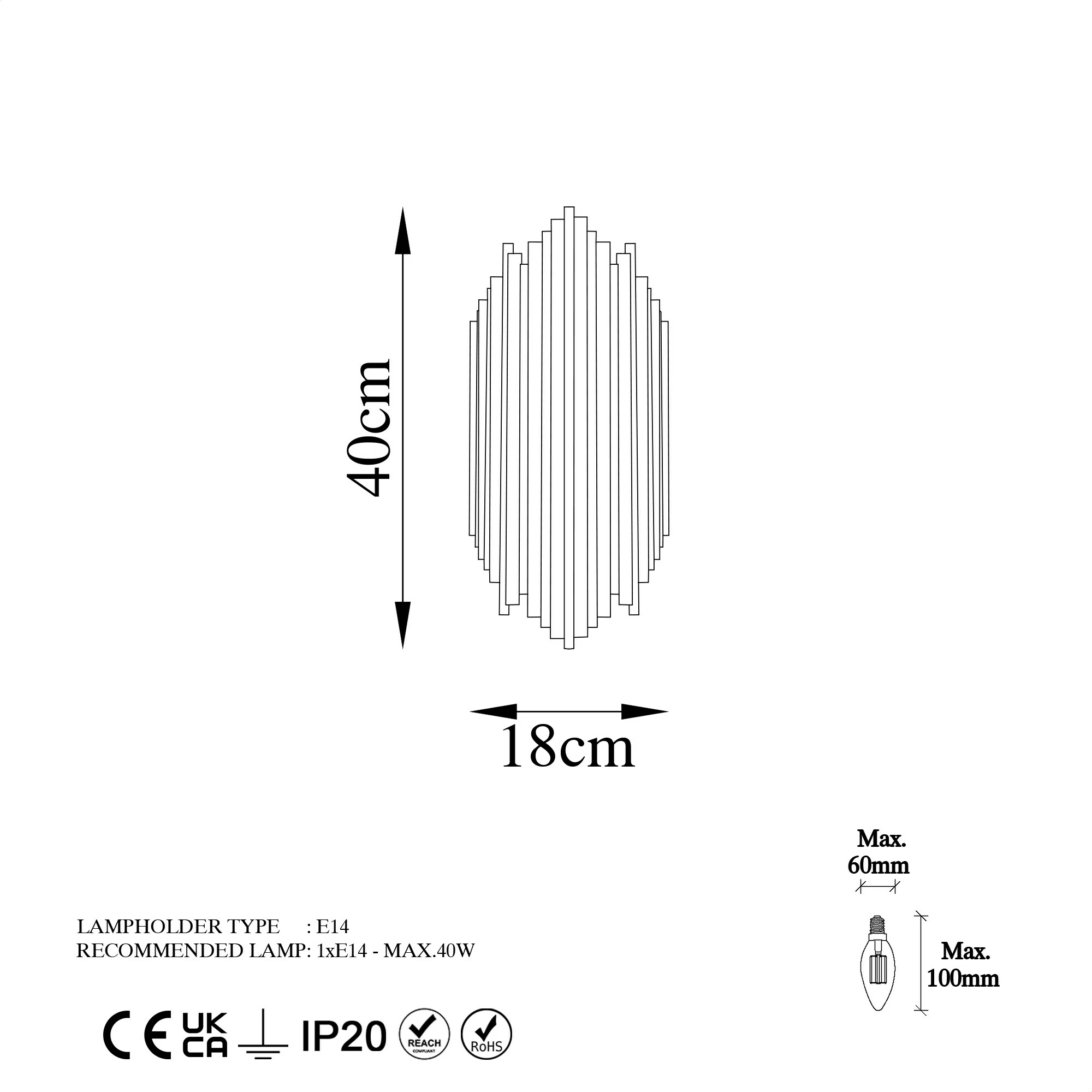 Llambë muri Opviq, Kara - 13347, krom