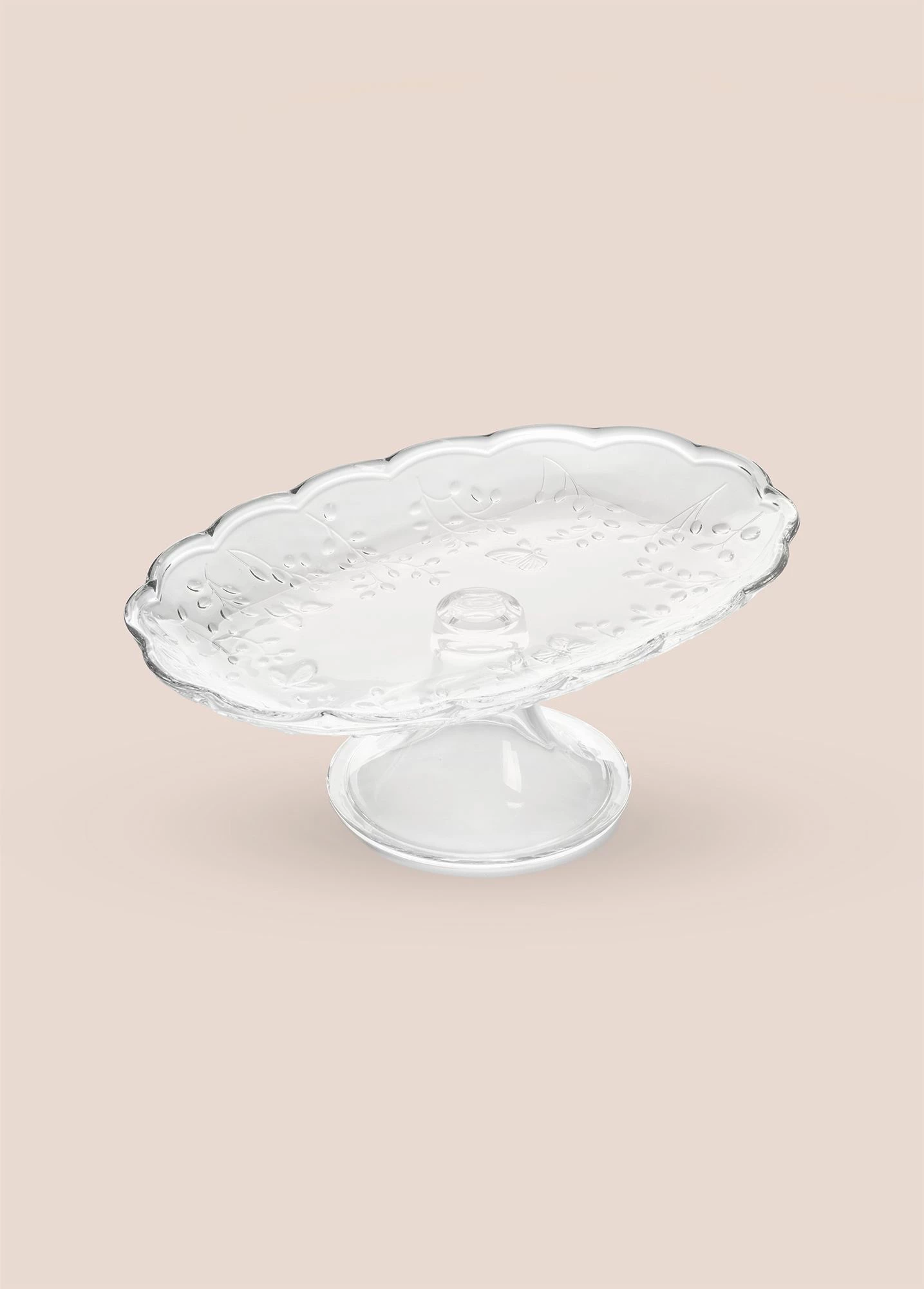 Pjatë për servirje tortash Hermia, qelq transparent, CAM0498