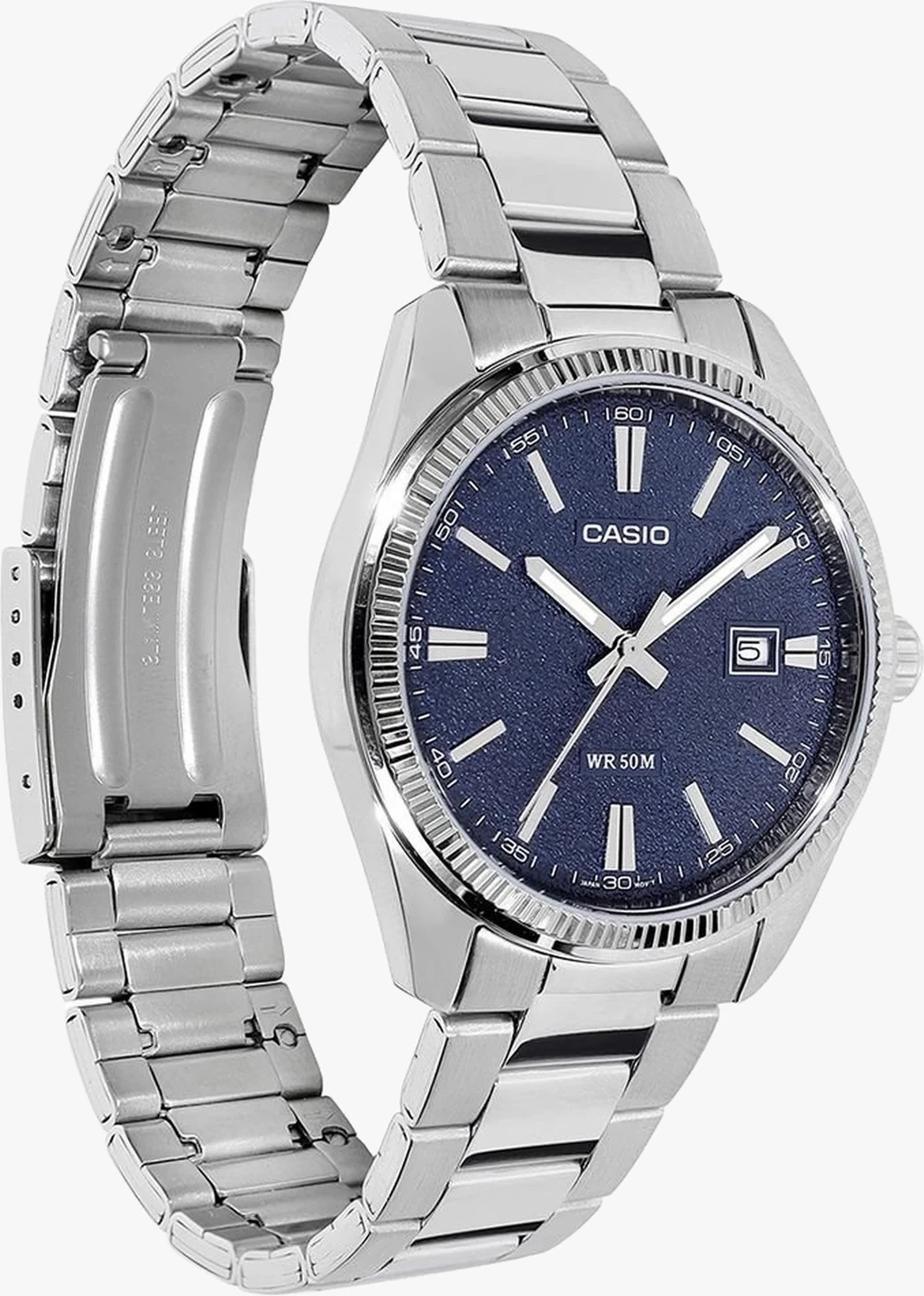Orë dore Casio MTP-1302DA-2A1V, e argjendtë/kaltër