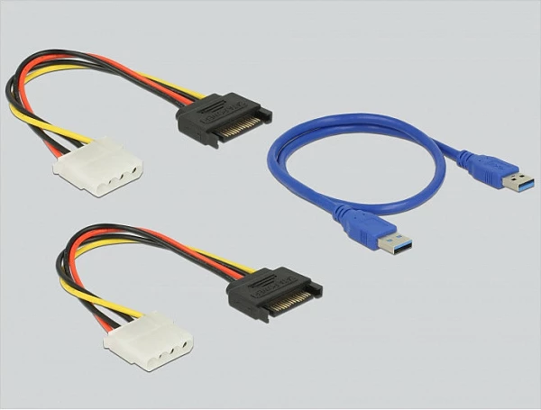 Kartë riser PCIe DeLOCK 41427, 4x PCIe, USB 3.2 Gen 1, e zezë/blu