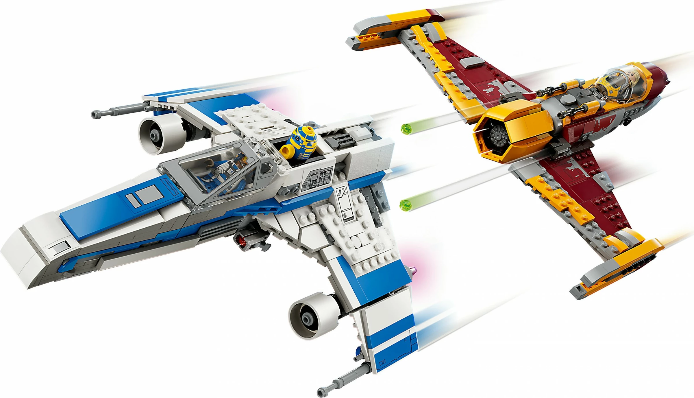 Set ndërtimi LEGO Star Wars New Republic E-Wing vs Shin Hati’s Starfighter 1056 pjesë, shumëngjyrësh