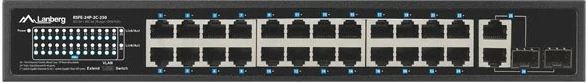 Switch rrjeti Lanberg RSFE-24P-2C-250, 24x PoE+, 2x Combo, 250W, rackmount, i zi