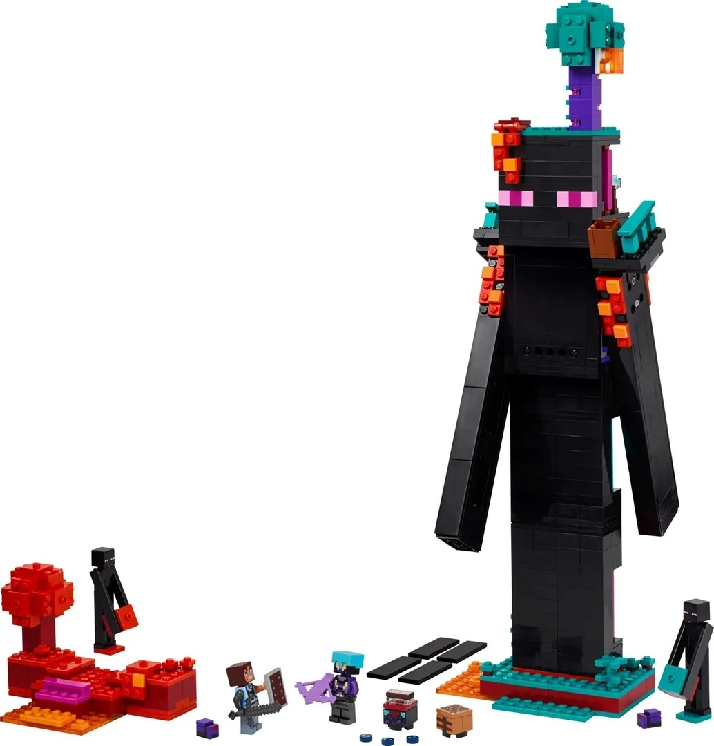 Set LEGO Minecraft The Enderman Tower 21279, 2 minifigura, për fëmijë 9+ vjeç