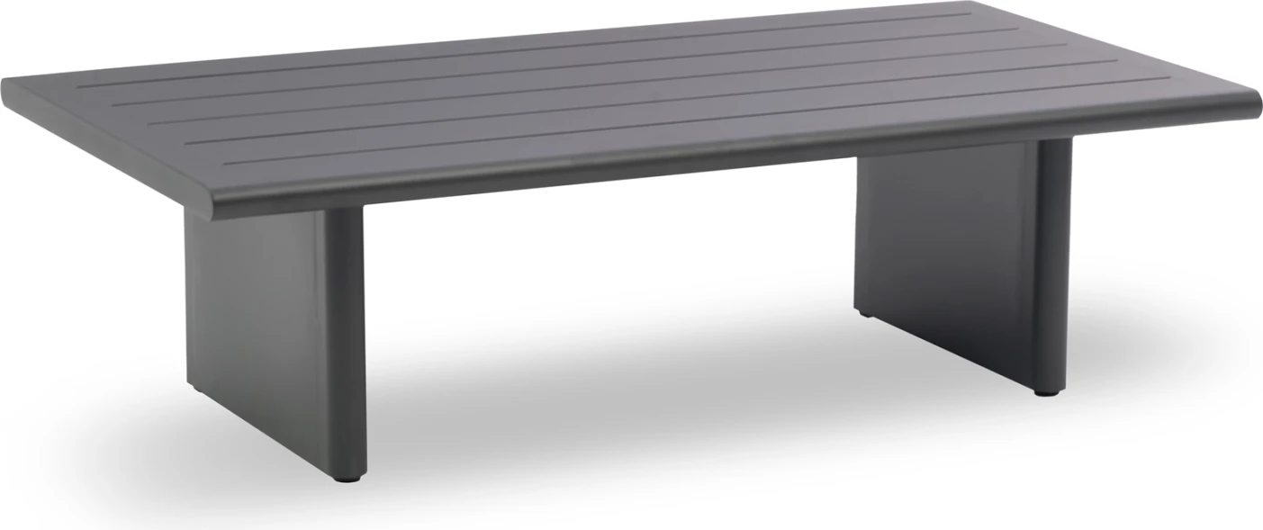 Tavolinë qendrore drejtkëndore DECCARD CD6463.01, alumin ngjyrë gri e errët, 140x75x40cm