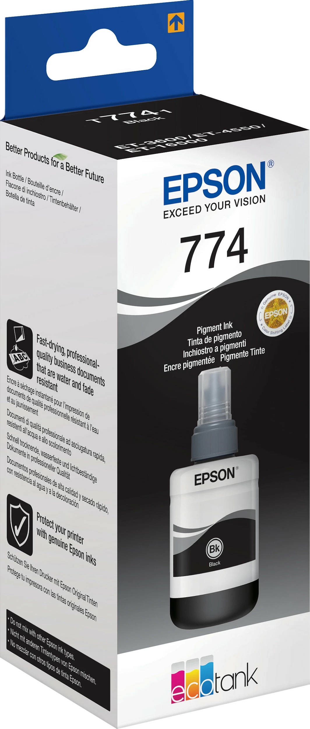 Shishe bojë Epson T7741 Pigment Black, 140 ml, EcoTank ET-4550 ET-3600 ET-16500, e zezë