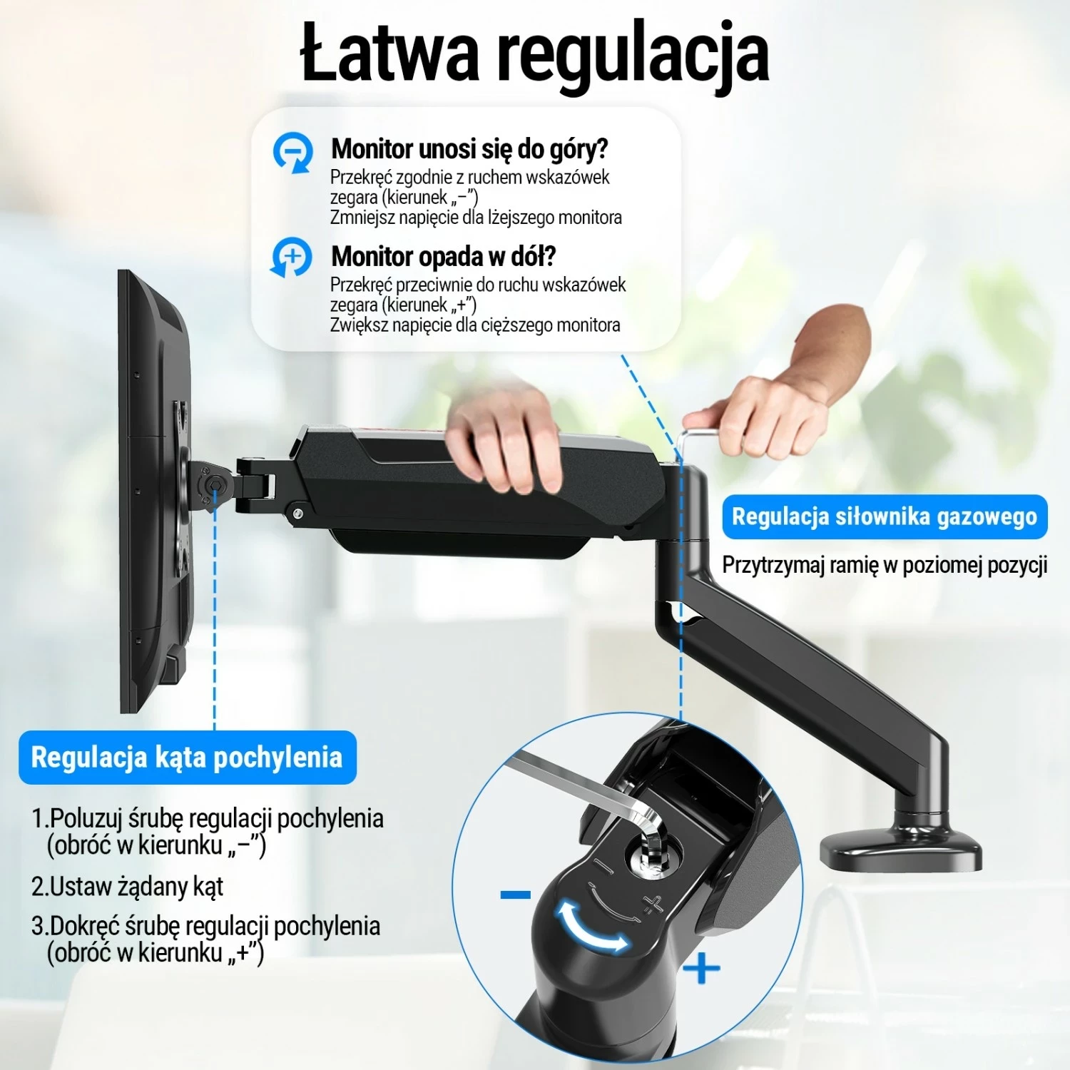 Kasë monitori Redragon GMK-914, e zezë, për 1 monitor, 13-23 inch