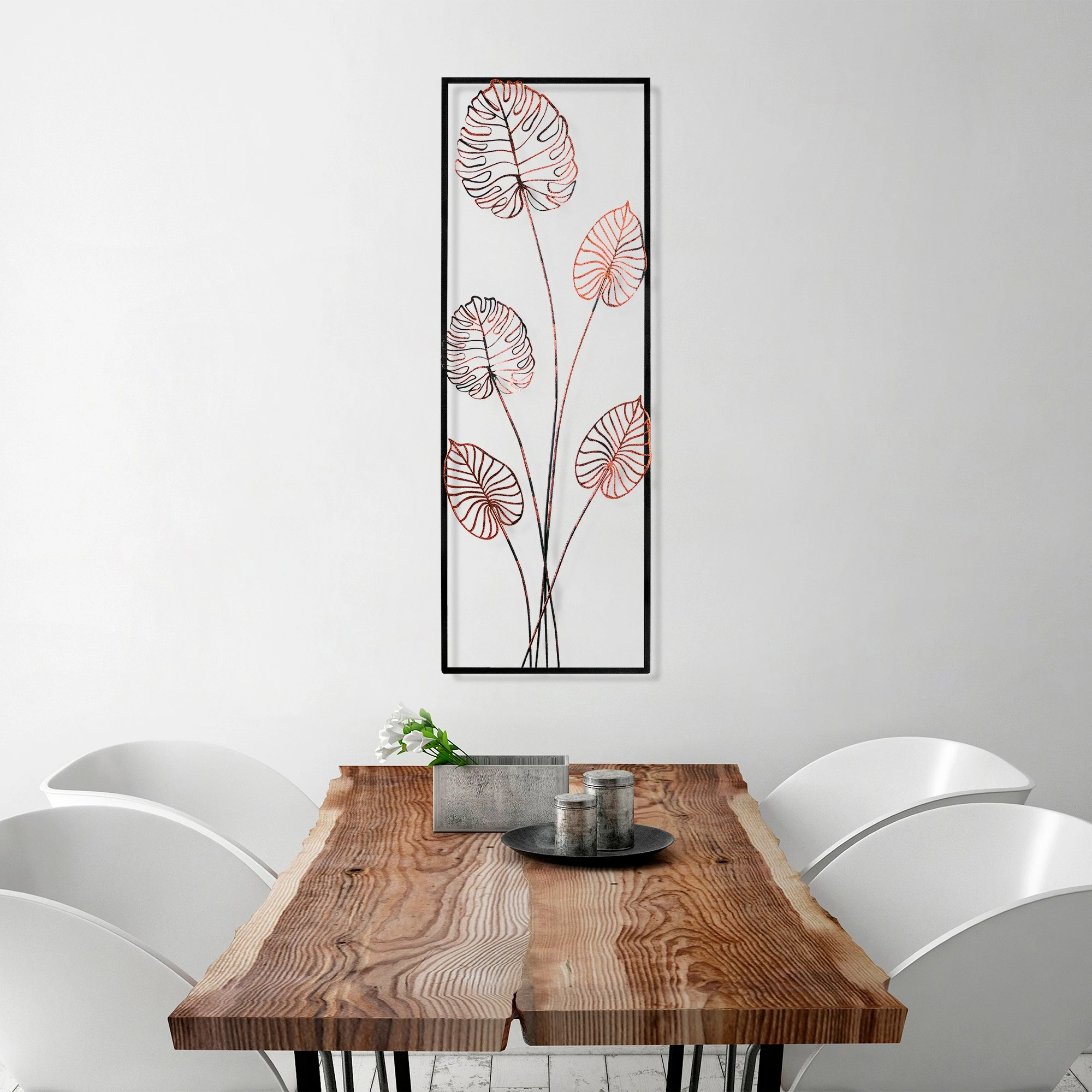 Aksesor dekorativ metalik për mur Wallity, Strawberry 2, shumëngjyrësh, 32x90x4 cm