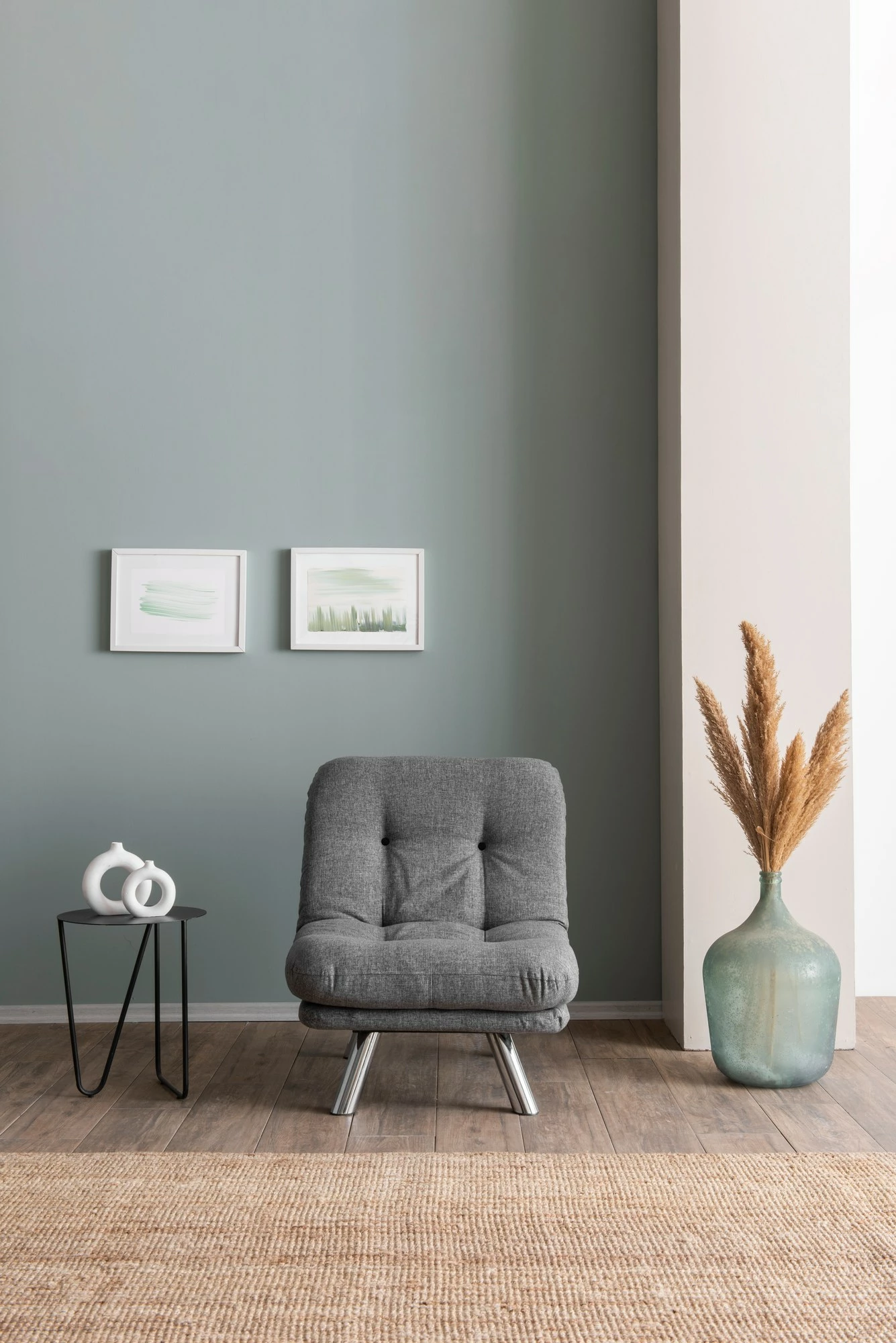 Krevat-karrige një vendësh Atelier del Sofa, Misa Small Solo, gri e çelët