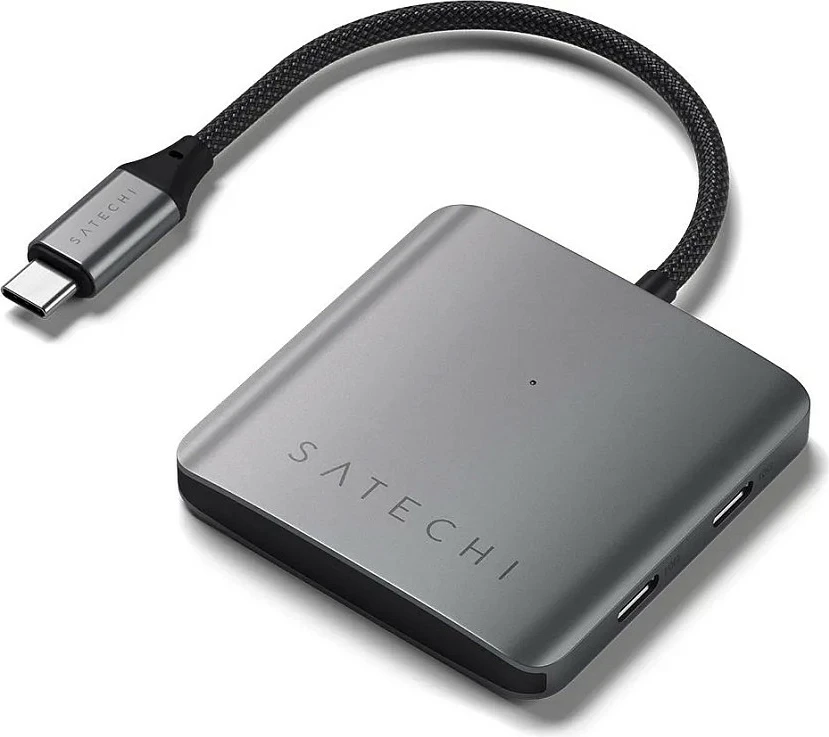 USB-C hub Satechi 4-Port PD 100W, 3x USB-C 3.2 Gen 2 10Gbps, gri