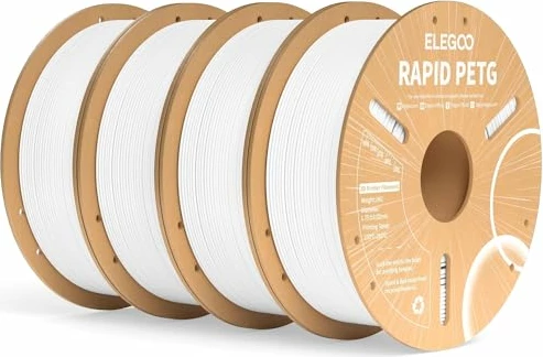 Filament 3D ELEGOO Rapid PETG, 1.75mm, 4x1kg, White