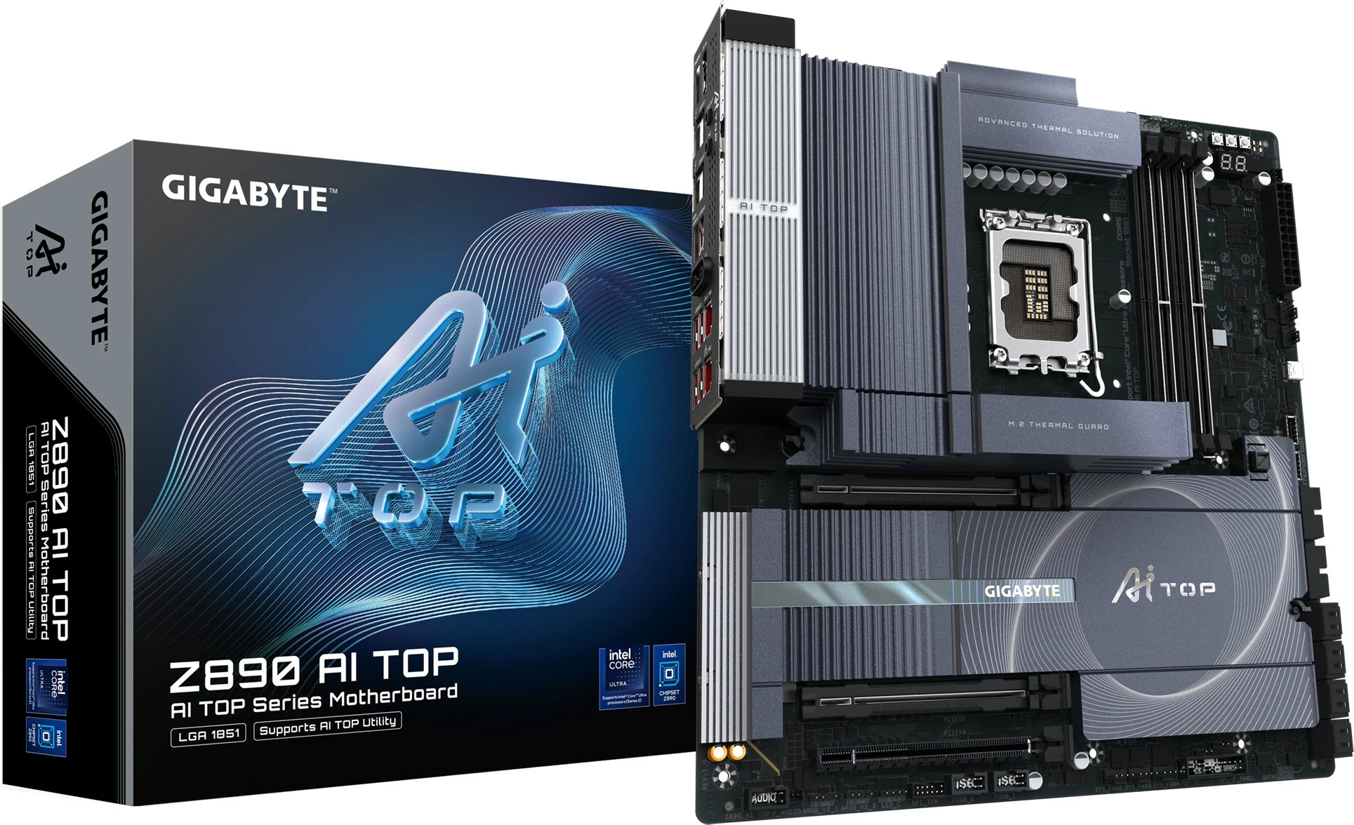 Pllakë amë Gigabyte Z890 AI TOP, Intel, gri