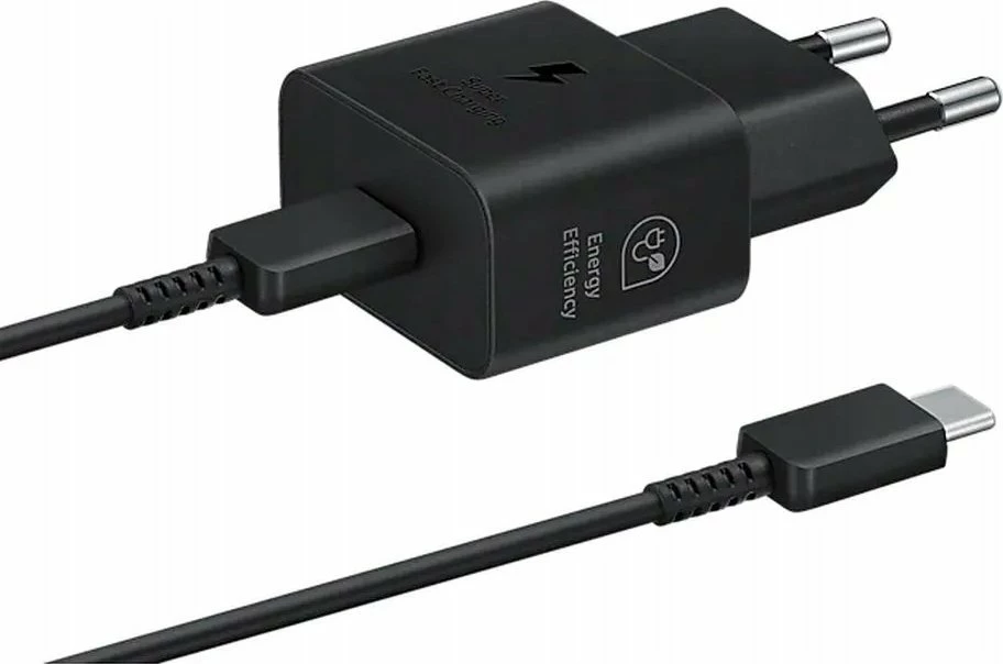 Karikues rrjeti Samsung EP-T2510XB 25W 1x USB-C PD 3.0 PPS me kabllo USB-C 1 m, i zi