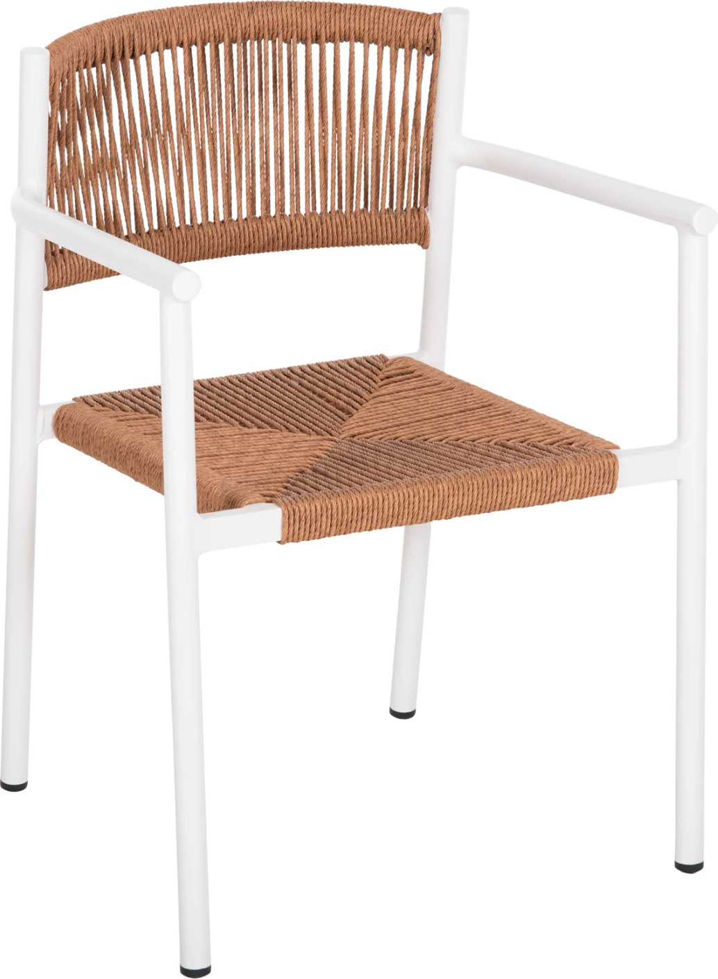 Karrige alumini STER FH5786.11 e bardhë me ratan sintetik në bezhë 55,5x53x78Hcm