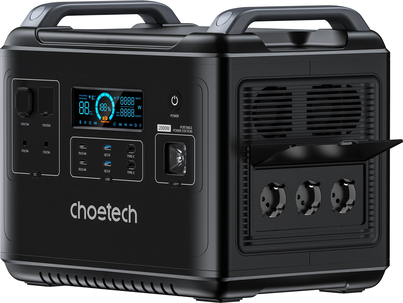 Stacion portativ energjie Choetech BS006 Super Mini, 1997Wh, 2000W, LiFePO4, i zi