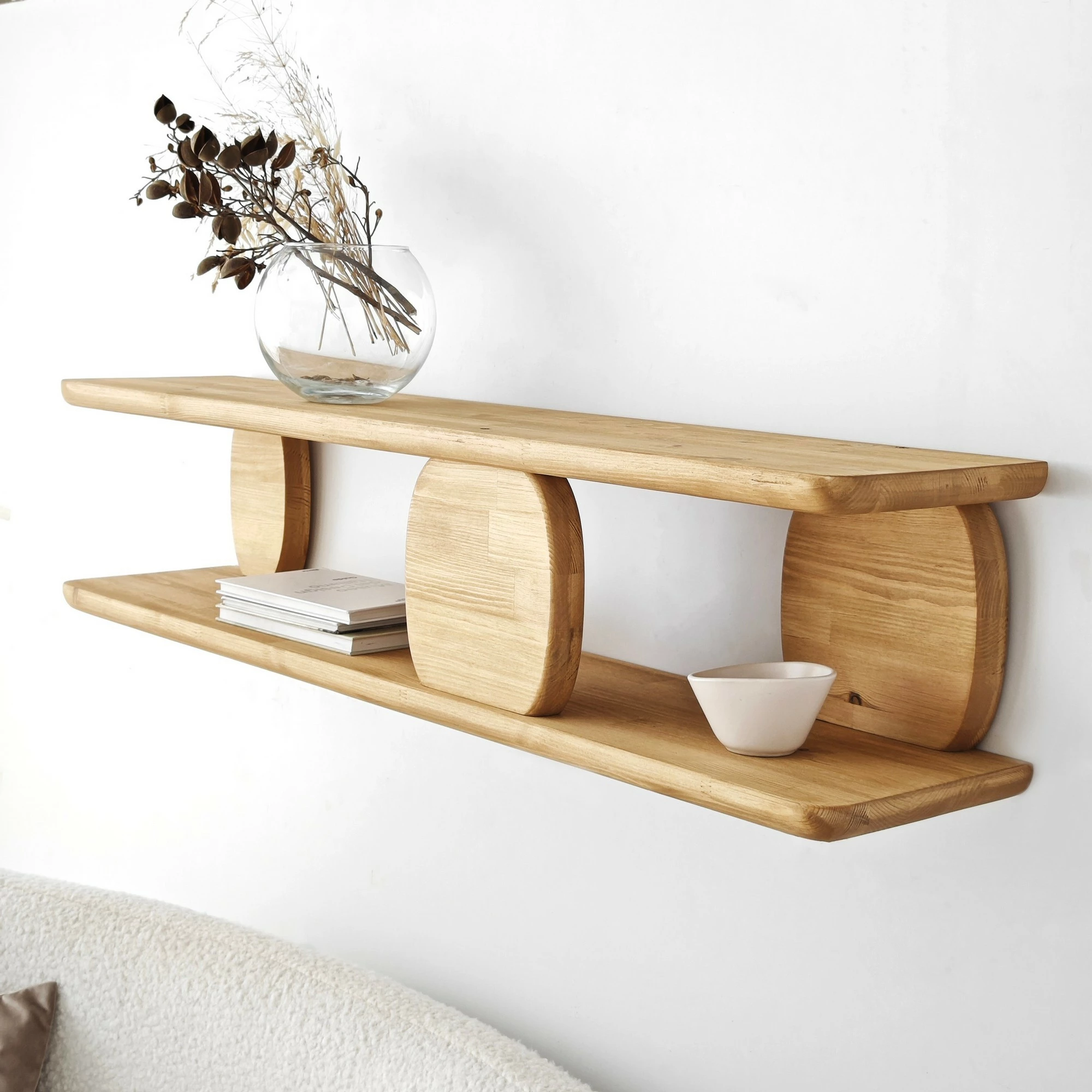 Raft muri Modena, ngjyrë lisi, Hanah Home