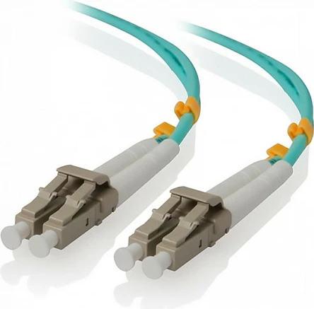 Kabllo fiber optike ALOGIC LC-LC OM4 multi-mode duplex, 1m, turkeze