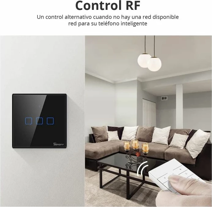 Switch muri smart SONOFF T3EU2C-TX, Wi‑Fi, 2-kanal (Dual), EU 86x86mm, i zi