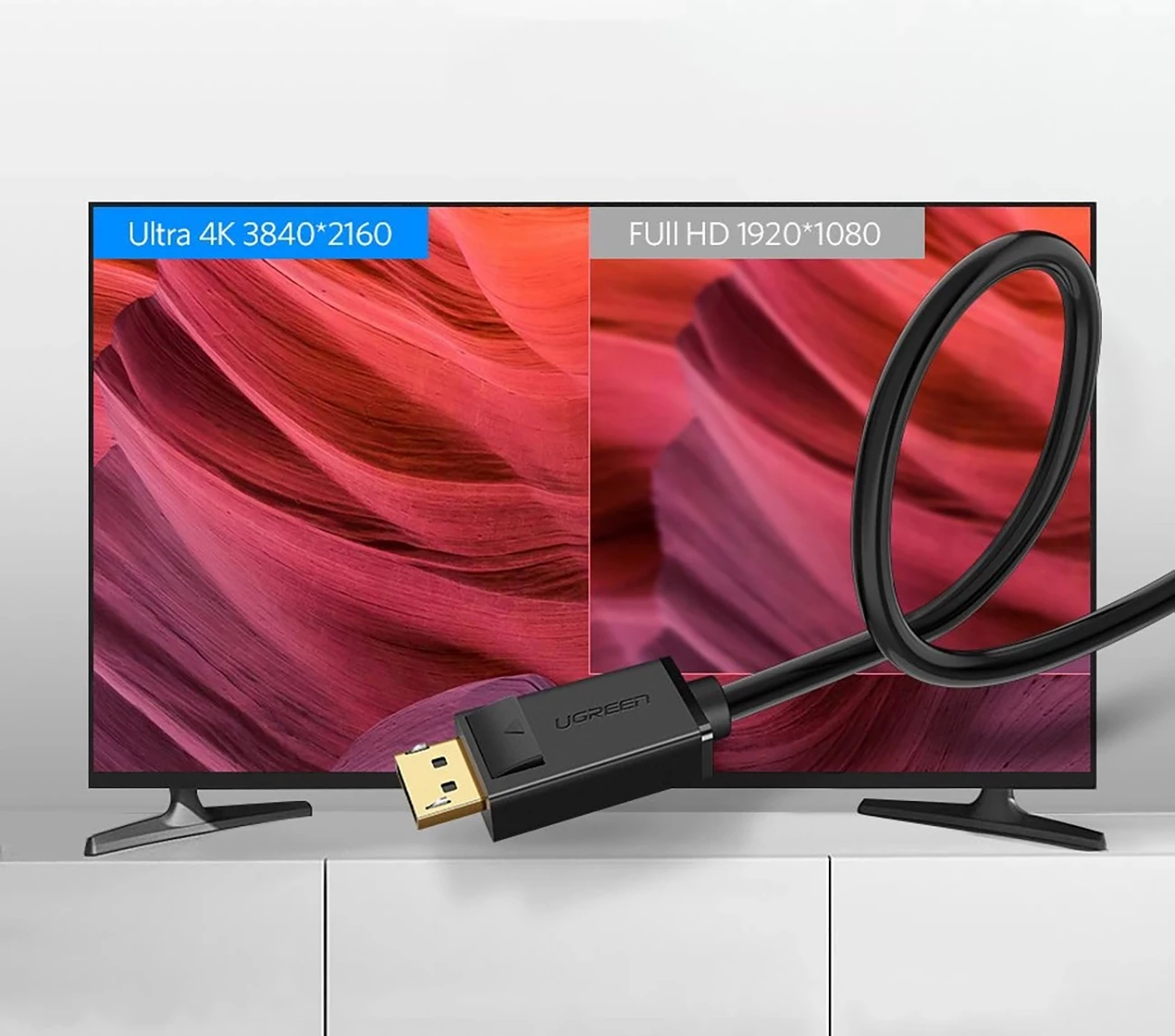 Kabllo DisplayPort Ugreen DP102 10211, 2m, 4K, e zezë