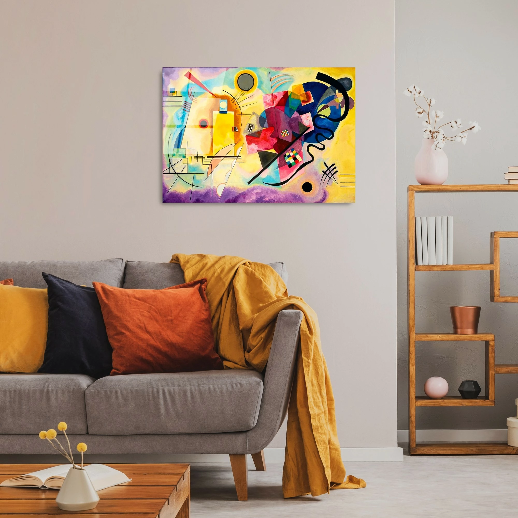Pikturë dekorative prej xhami të temperuar, shumëngjyrëshe, UV-413, 50x70cm