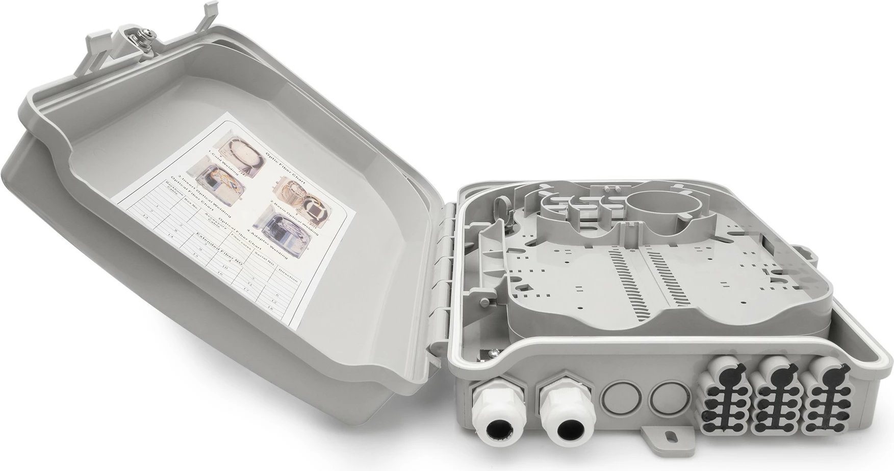 Kutia shpërndarëse FTTH Digitus, 24 porta LC/SC, për jashtë, gri