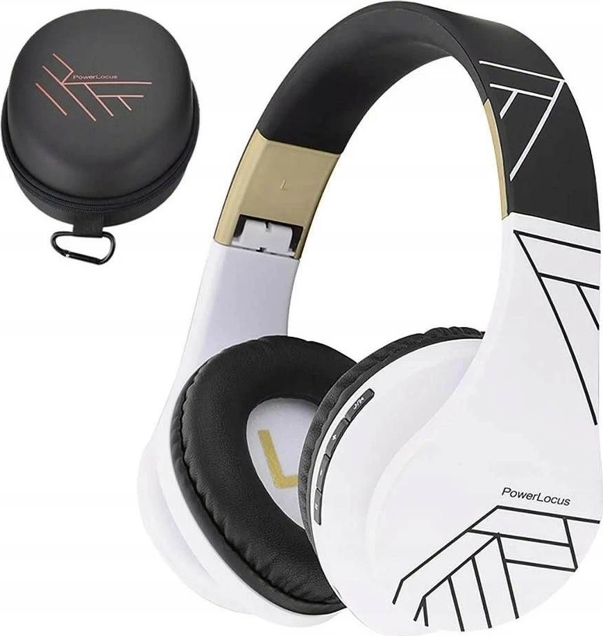 Kufje PowerLocus P2, Bluetooth 5.3, microSD, Radio FM, on-ear, bardh e zi