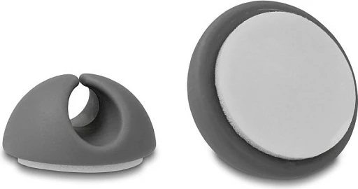 Mbajtës kabllosh DeLOCK, set 6 copë, vetëngjitës, për kabllo deri 6.5 mm, zi/gri