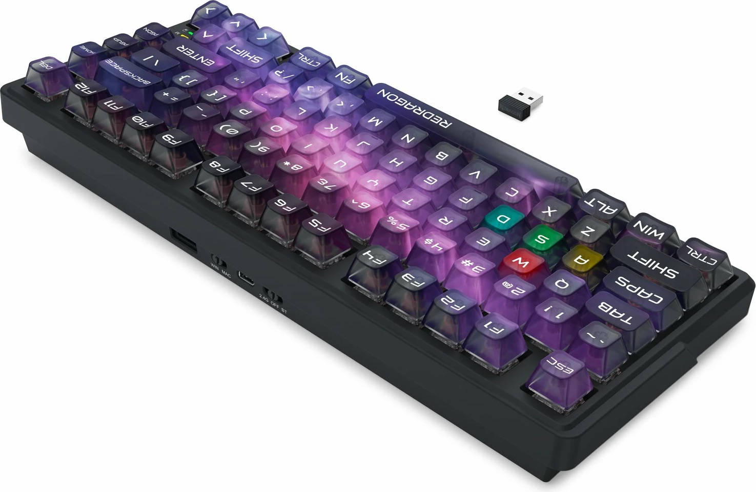Tastierë gaming Redragon BARTLETT K767-WL-M, magnetic ultraMag, wired/wireless (USB-C/BT/2.4GHz), RGB, bateri 4000 mAh, US layout, pa numpad, e zezë