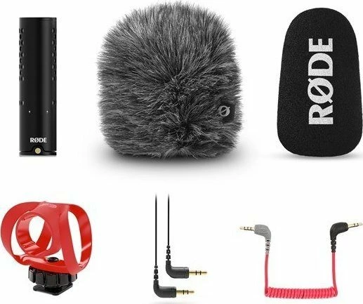 Mikrofon Rode VideoMicro II VMICROII, 3.5 mm, superkardioid, për kamerë/telefon, i zi, me windshields dhe 2 kabllo