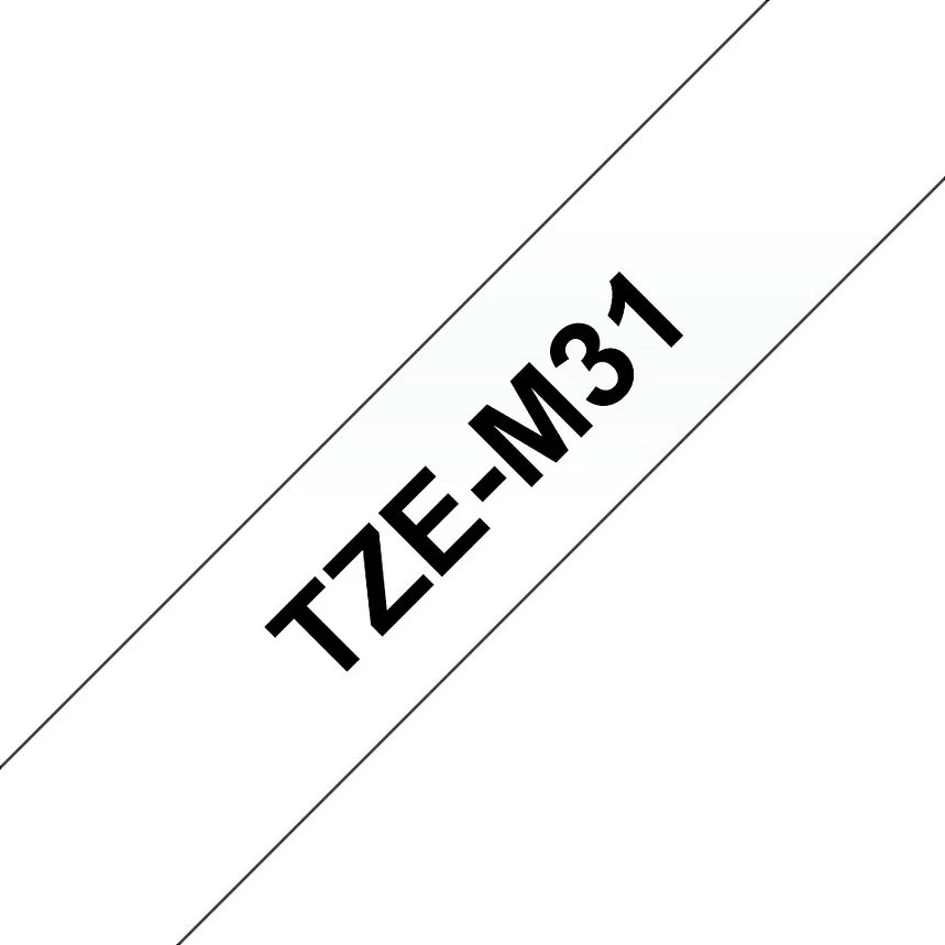 Shirit etikete Brother TZE-M31, 12mm x 8m, i zi në transparent