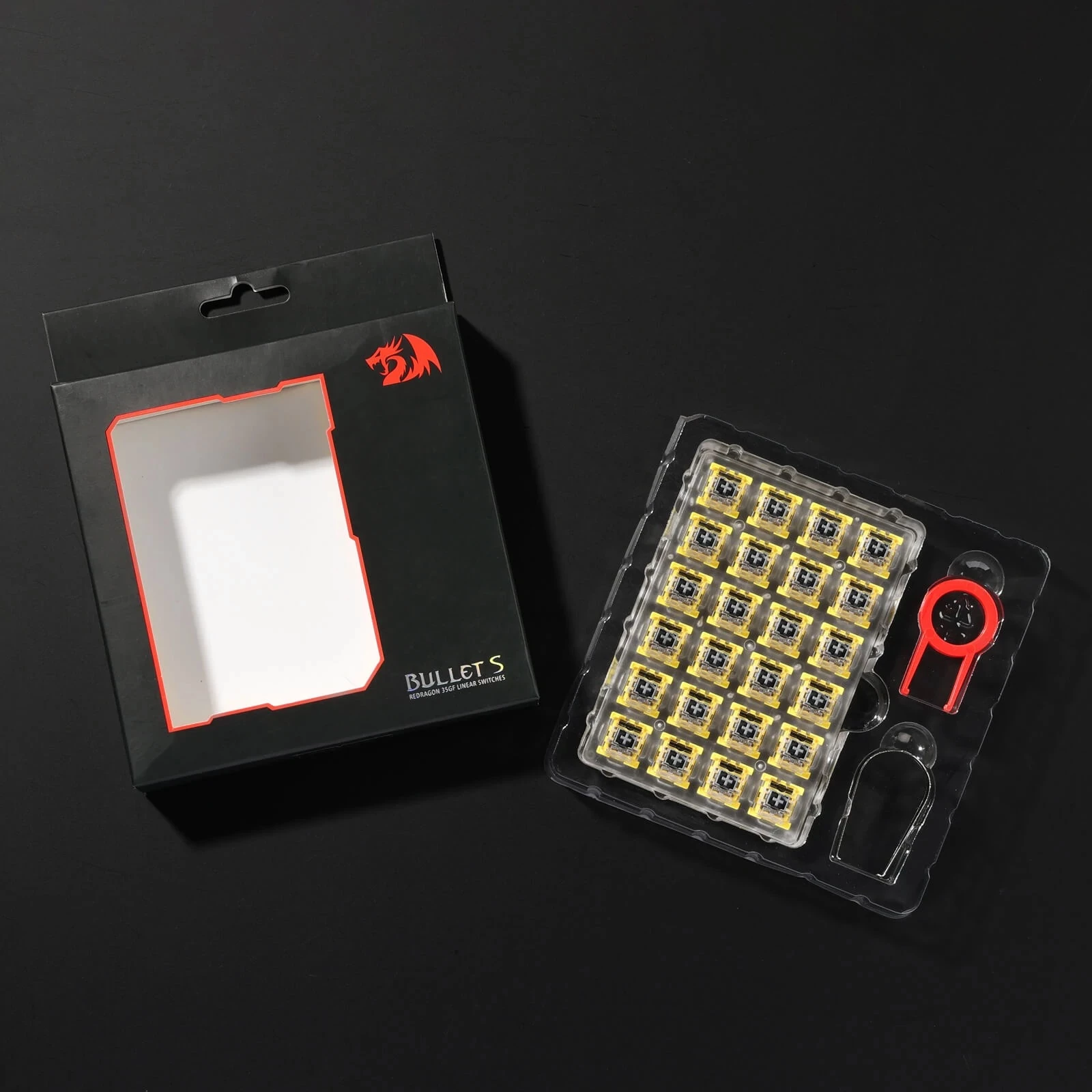 Switch mekanik Redragon Bullet-S A113, Silver Short Linear, 24 copë, me keycap puller + switch puller, Silver