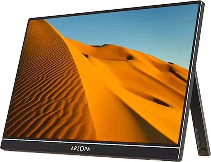 Monitor portativ Arzopa A1T 15.6", Full HD, prekje, altoparlantë të integruar, i zi