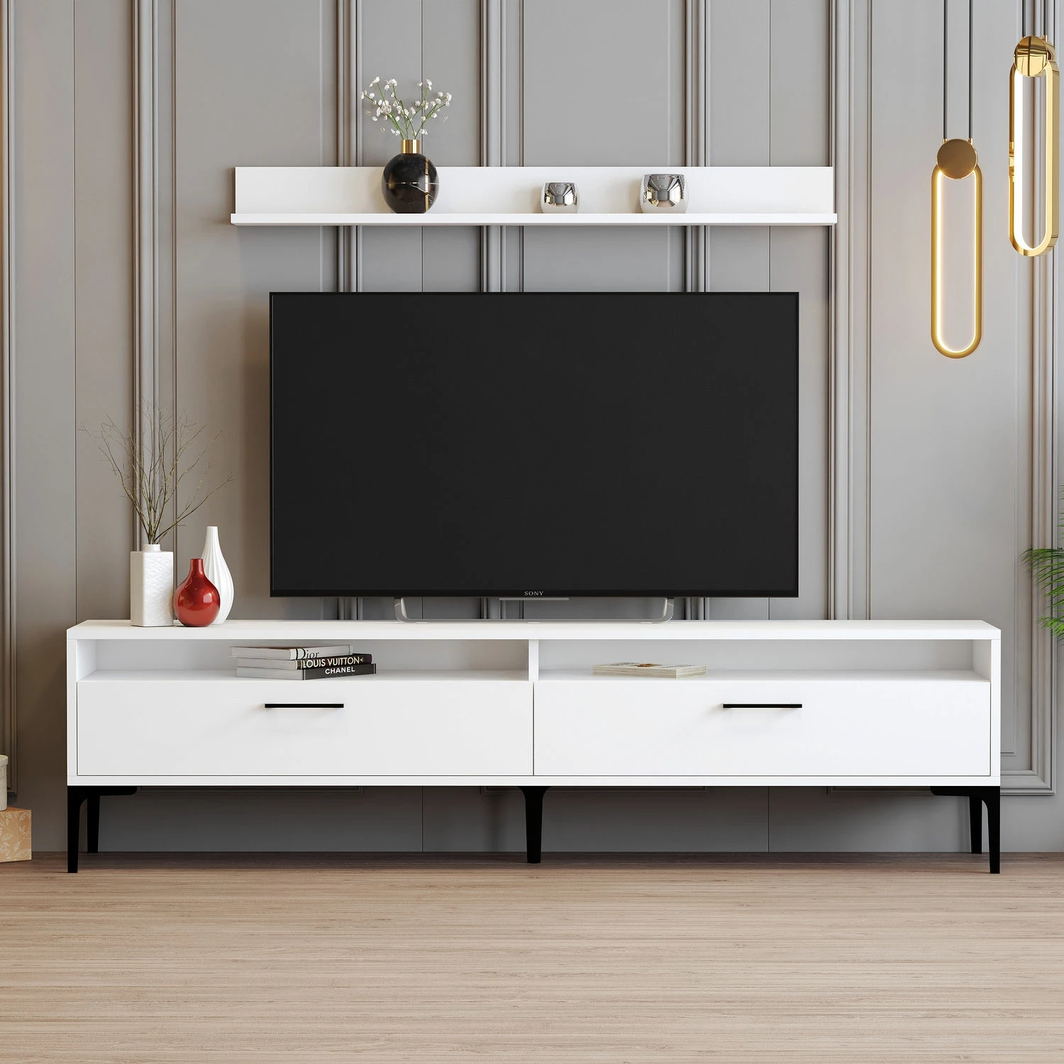Komodë TV Hanah Home, Istanbul, e bardhë