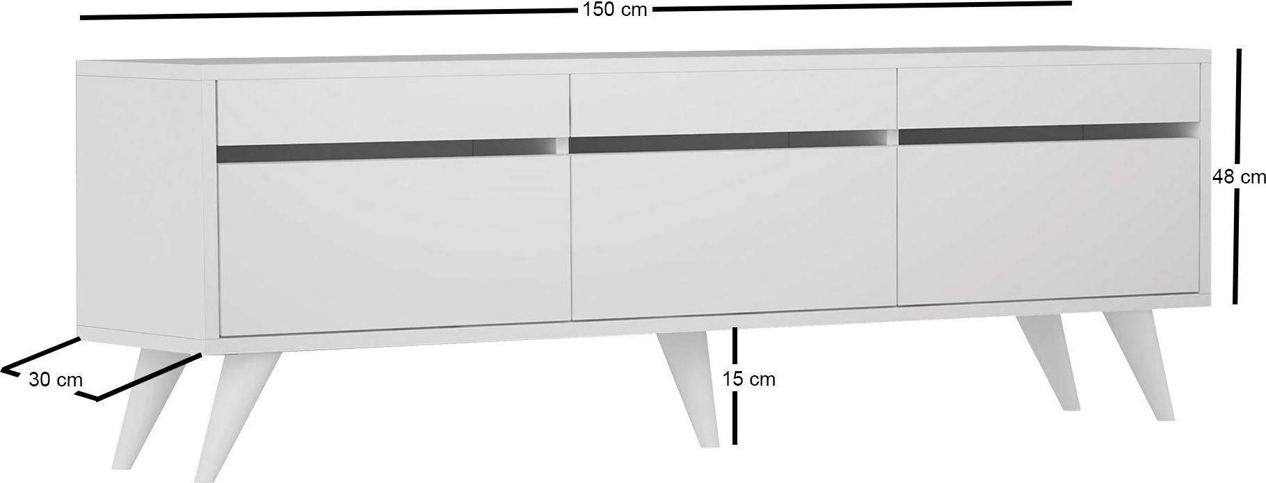 Komodë TV Hanah Home, ngjyrë e bardhë, River