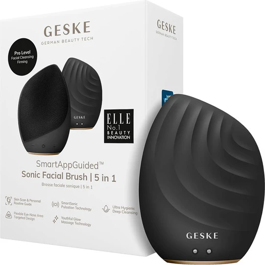 GESKE Sonic 5-in-1 Facial Cleansing and Massager Brush - Black Gold