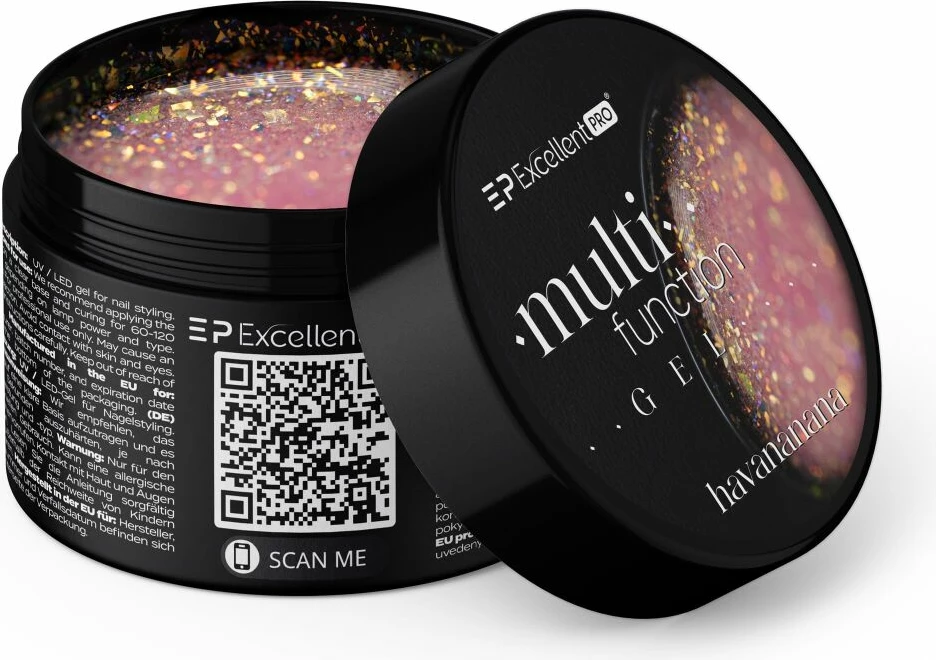 Xhel ndërtues multifunksional për thonj Excellent PRO Havananana për femra, 15g