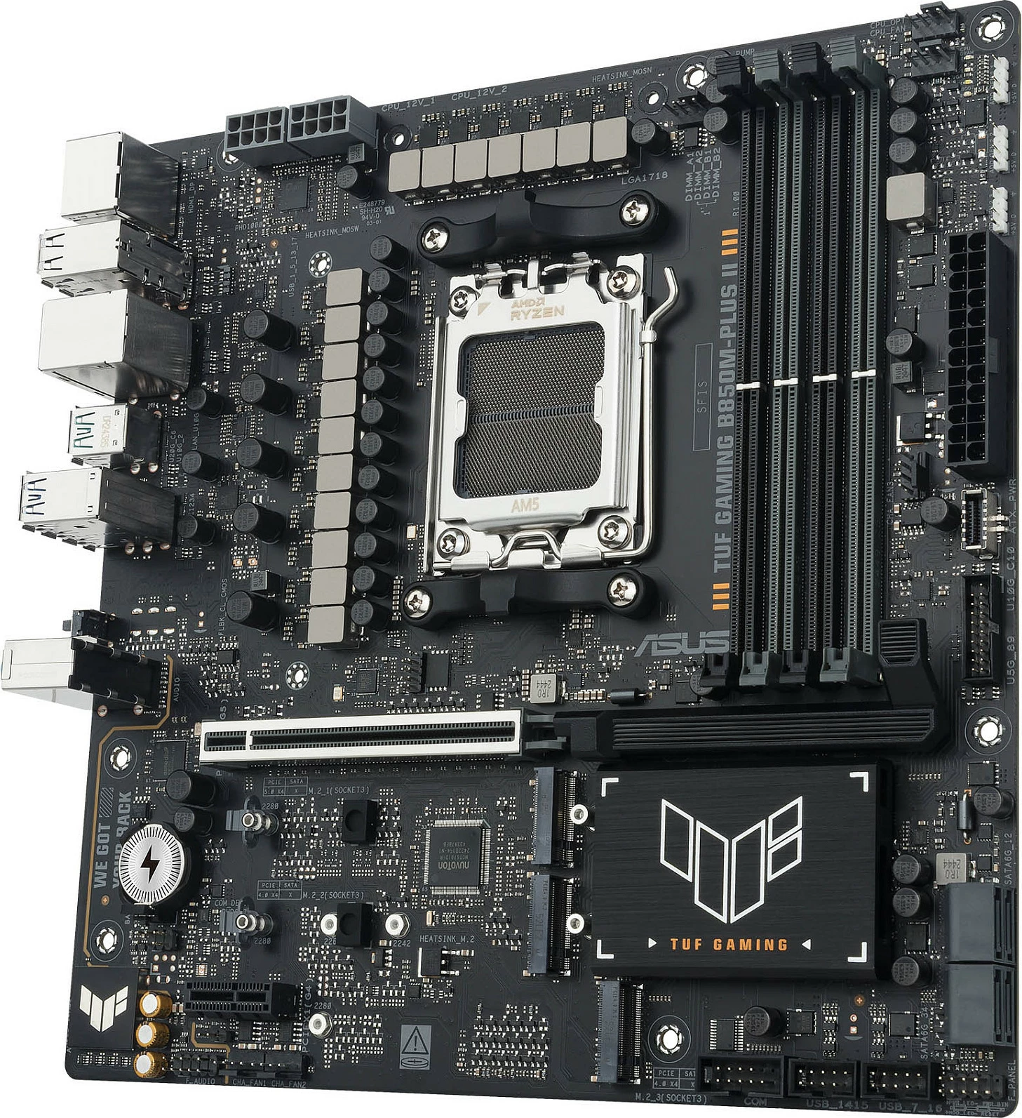 Pllakë amë ASUS TUF GAMING B850M-PLUS II, Socket AM5, DDR5 deri 256GB, micro ATX, e zezë