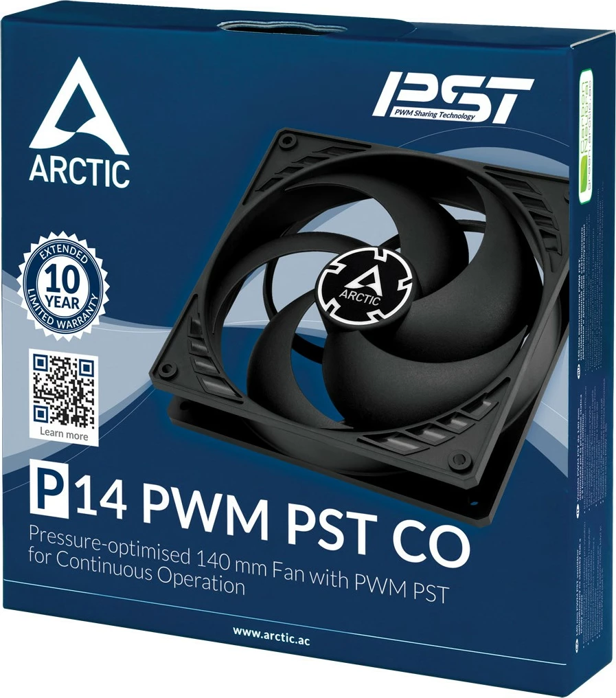Ventilator kasë Arctic Cooling P14 PWM PST CO, 140mm, i zi