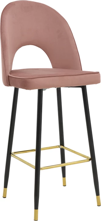 Karrige për bar Casenio, kadife, mollë e kalbur-e zezë-ari, 48x50x117cm