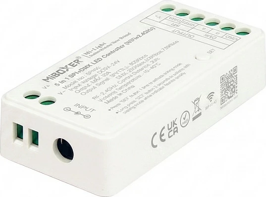 Kontroller LED Pixel Miboxer 5-në-1 SPI+DMX, 2.4GHz + WiFi, i bardhë