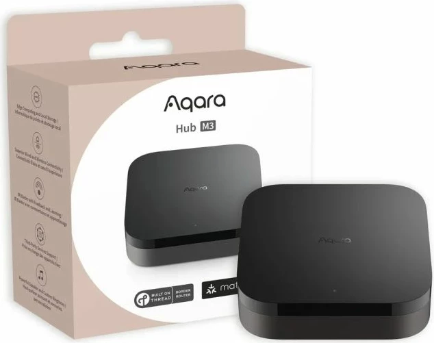 Hub smart home Aqara Hub M3 HM-G01D, Wi‑Fi 2.4/5GHz, Zigbee/Thread, Bluetooth 5.1, PoE, IR, USB‑C, i zi, set 1 copë