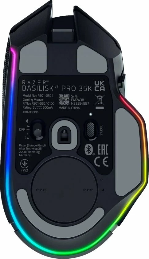 Maus gaming Razer Basilisk V3 Pro 35K RZ01-05240100-R3G1, 35000 DPI, 11 butona, RGB, wireless/USB, zi