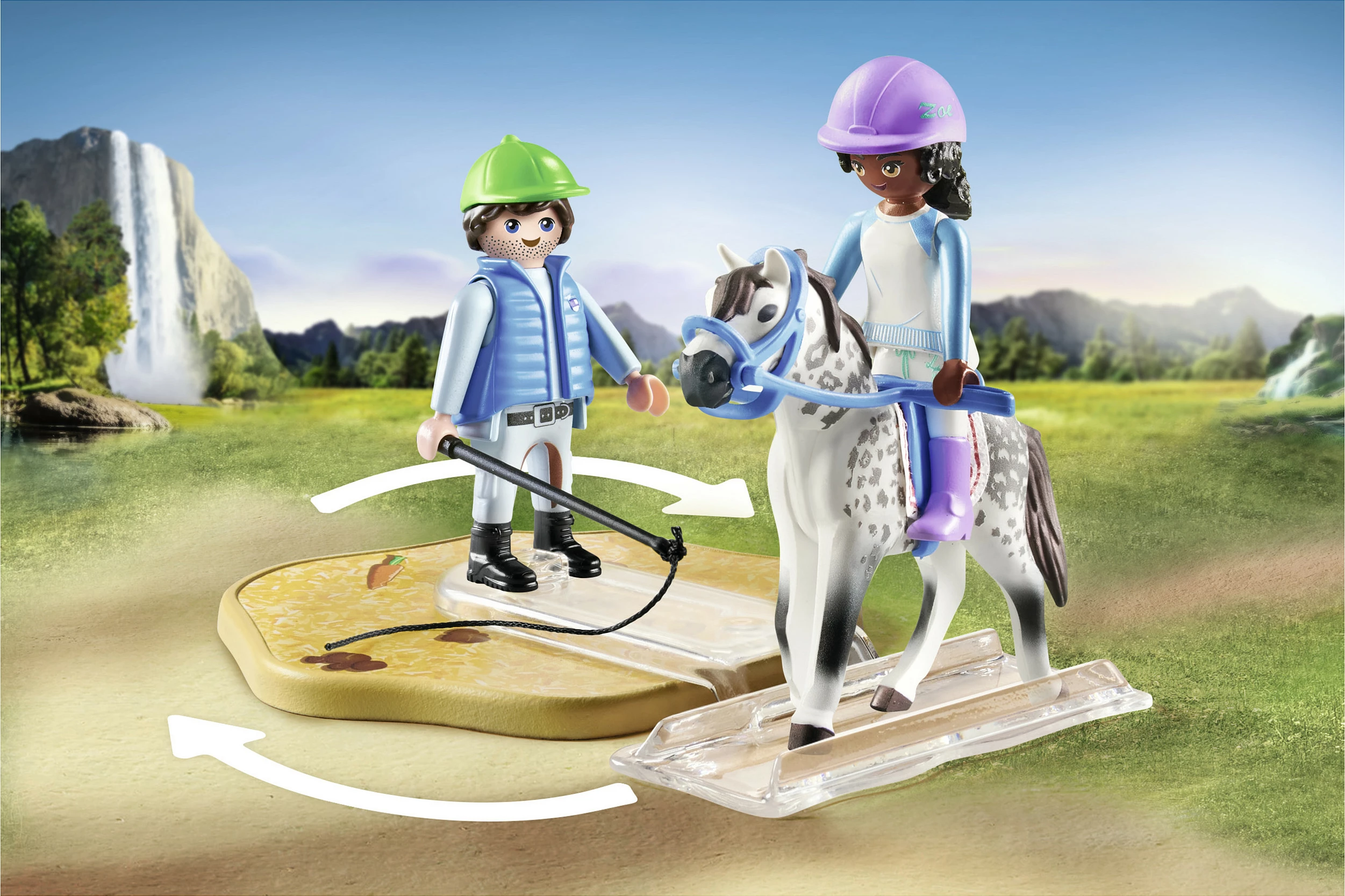 Set lodrash Playmobil Horses of Waterfall 71637, shkollë kalërimi, 67 pjesë, shumëngjyrëshe