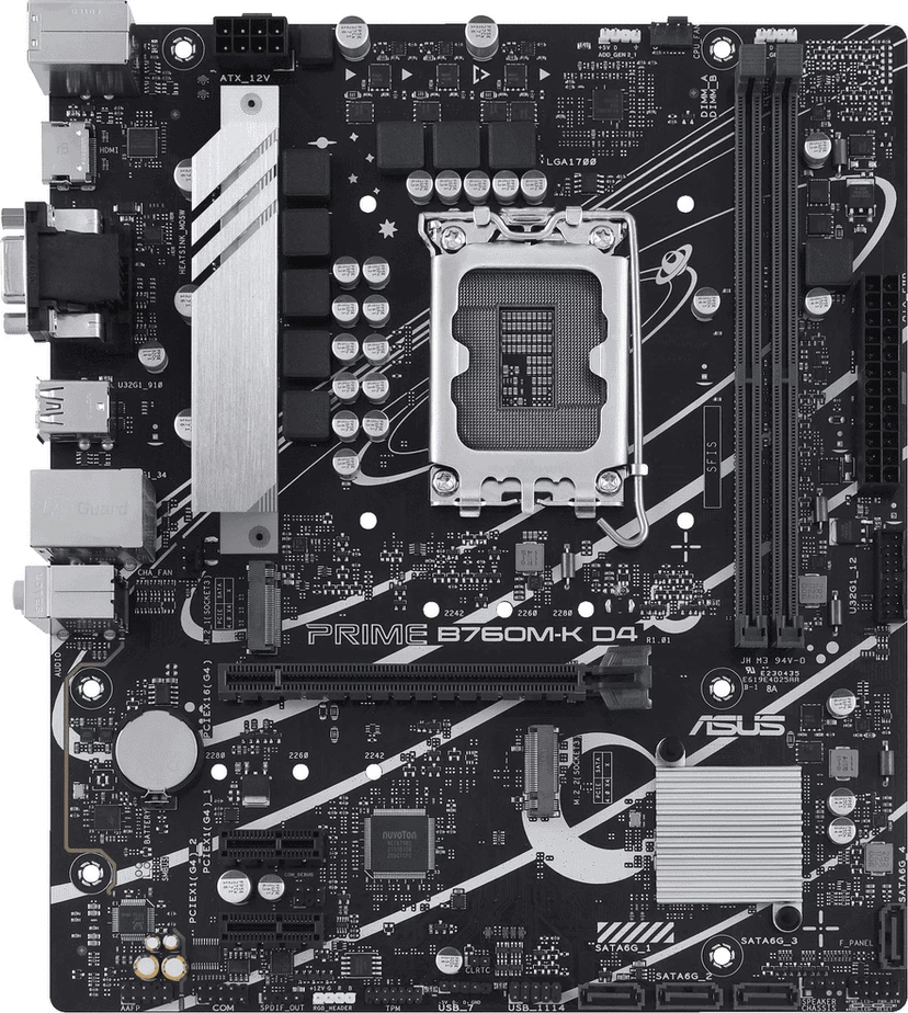 Pllakë amë, Asus, PRIME B760M-K D4 (90MB1DS0-M0EAY0), LGA1700 B760, micro-ATX, DDR4, e zezë