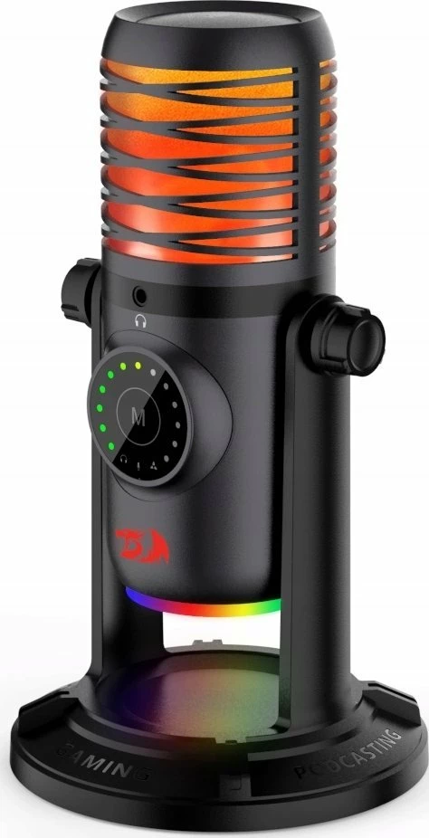 Mikrofon kondensator Redragon GM306 Stellaris, 4 mode (stereo/omni/kardioid/bidirectional), 192 kHz 16/24-bit, 3.5 mm, RGB, i zi