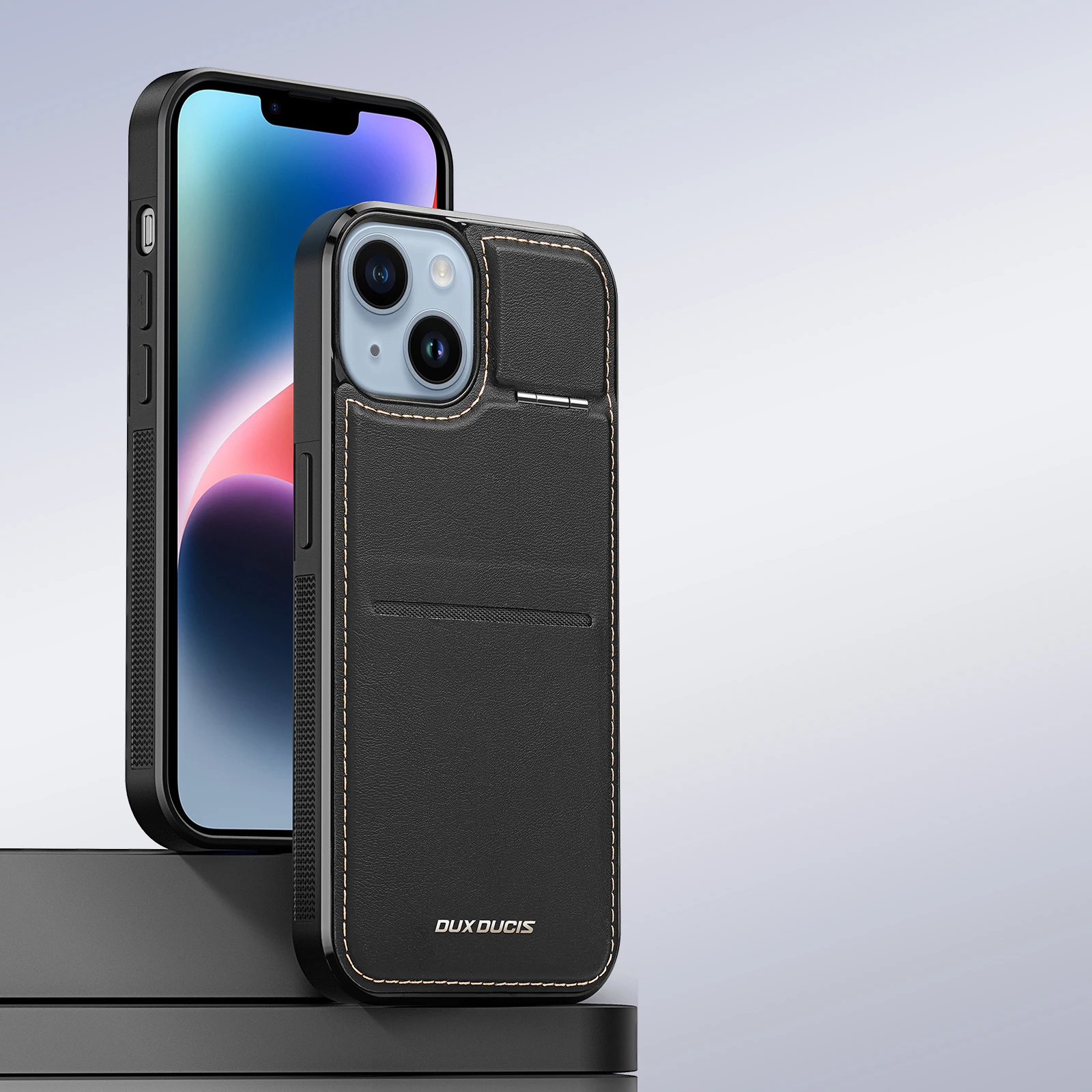 Mbështjellës Dux Ducis Rafi Mag për iPhone 14 Plus, me MagSafe, RFID Blocker, e zezë