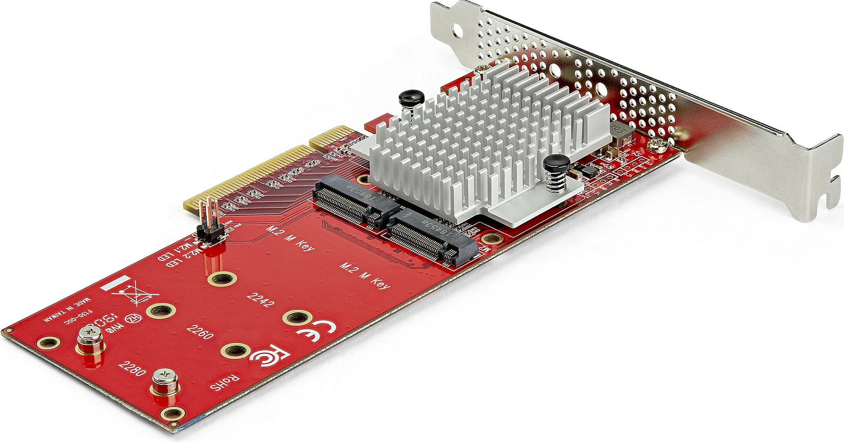 Kartë adapter StarTech PEX8M2E2, PCIe 3.0 x8, Dual M.2 SSD, e kuqe
