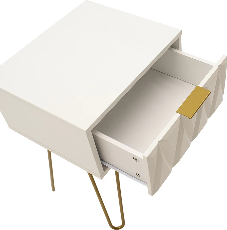 Komodin Isla, ngjyrë bardhë-ari, 42x35x55cm